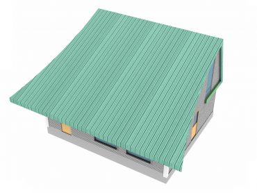 Metal roofing is easy to ship and install over the insulated CLT roof panels